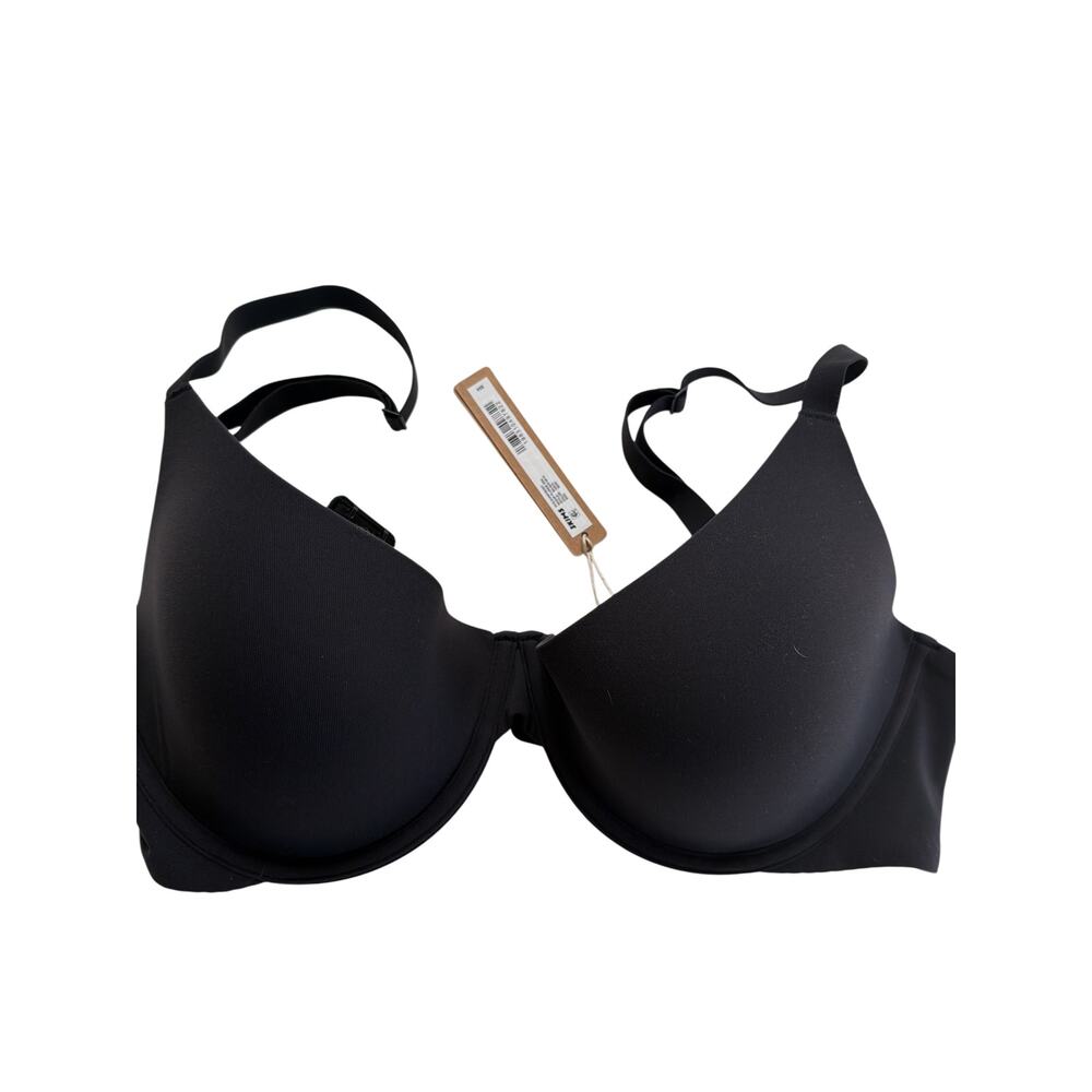 SKIMS Black Seamless T-Shirt Bra NWT Size 34DD Minimal Wireless scoop plungin